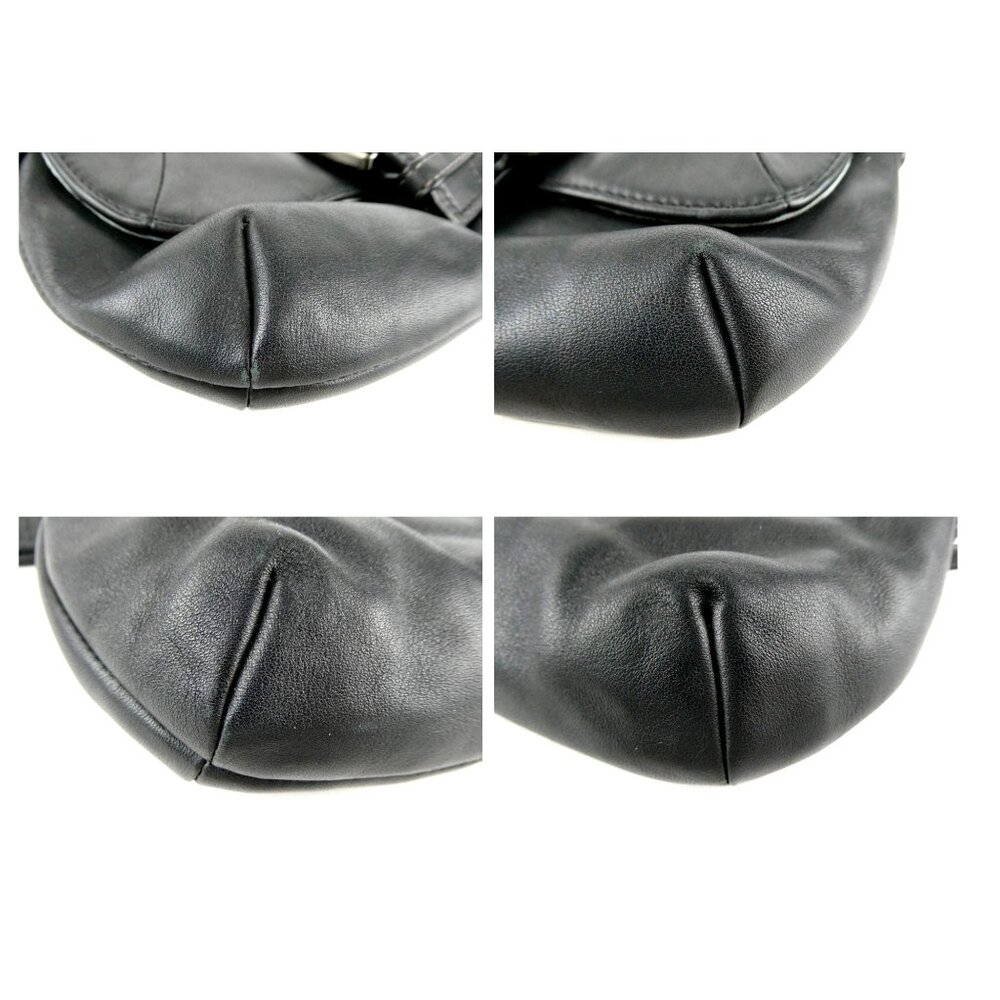 Coach Black Leather Small Flap Crossbody Shoulder Bag - Picture 11 of 12